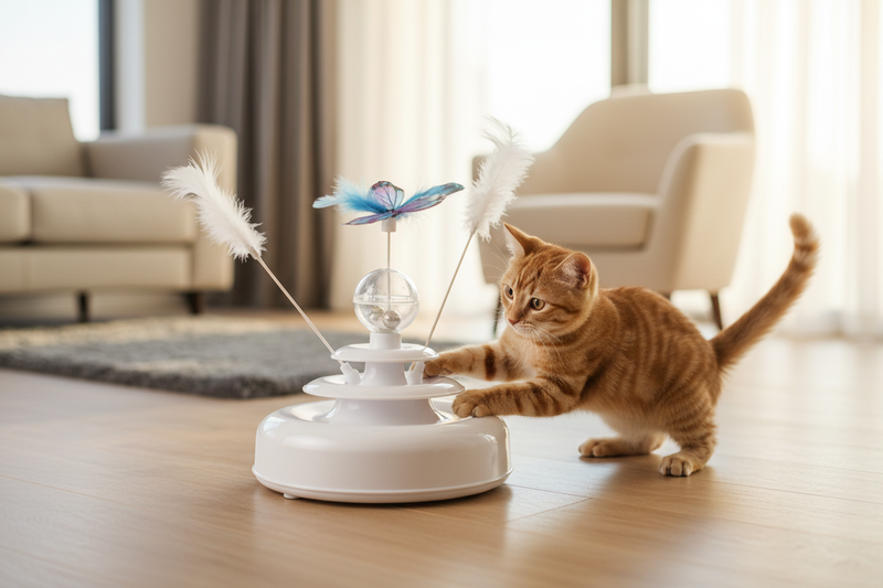 Three Toys. One Obsessed Cat.