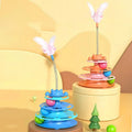 PURRNIMBLE Feather Wand Turntable — Self-Play Magic for the Curious Indoor Cat