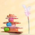PURRNIMBLE Feather Wand Turntable — Self-Play Magic for the Curious Indoor Cat